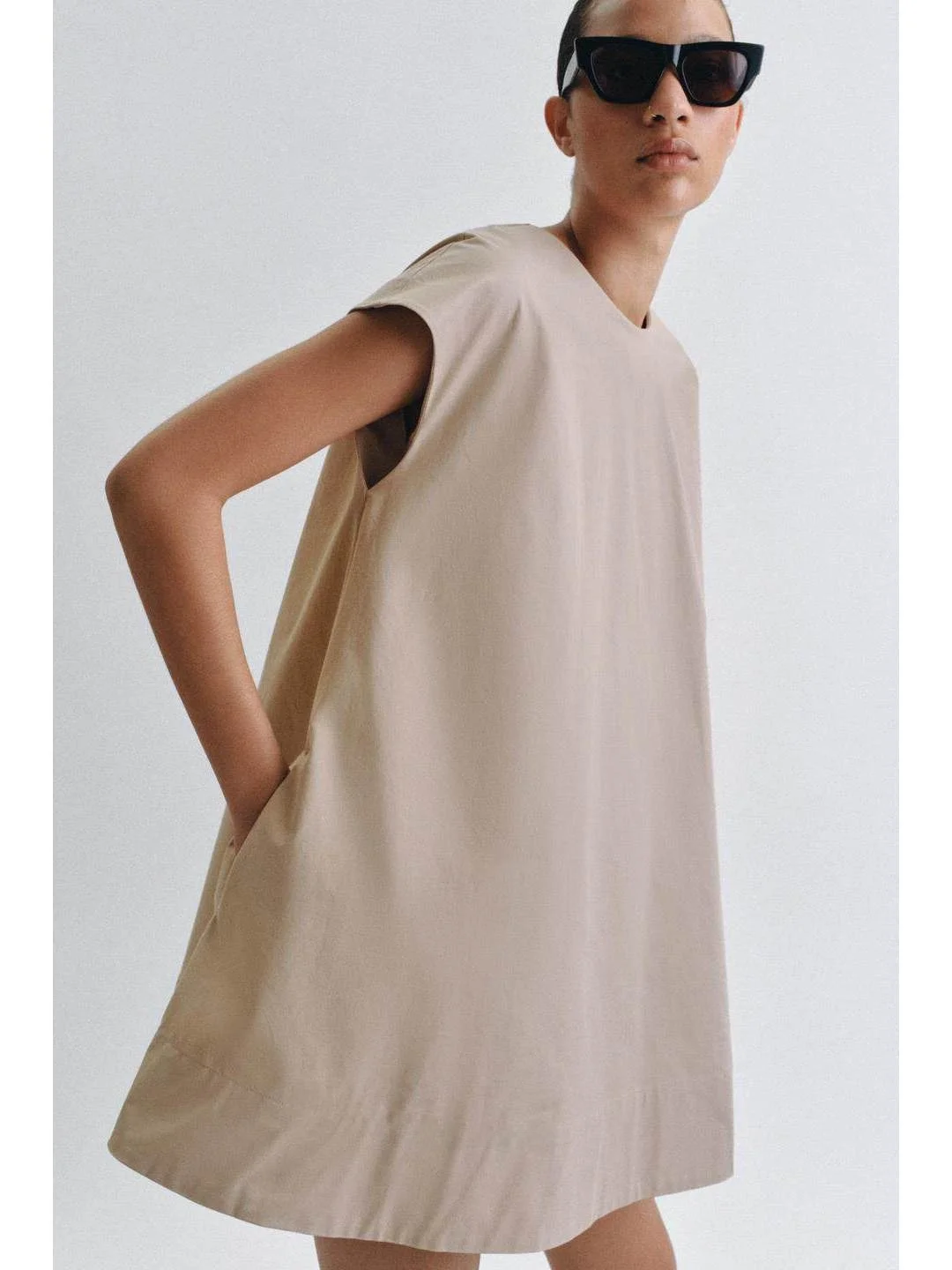 Summer Wind Loose Slim Short Sleeve round Neck A-Line Dress Casual Comfortable Women's  Dress Polyester Fiber Regular Sleeve