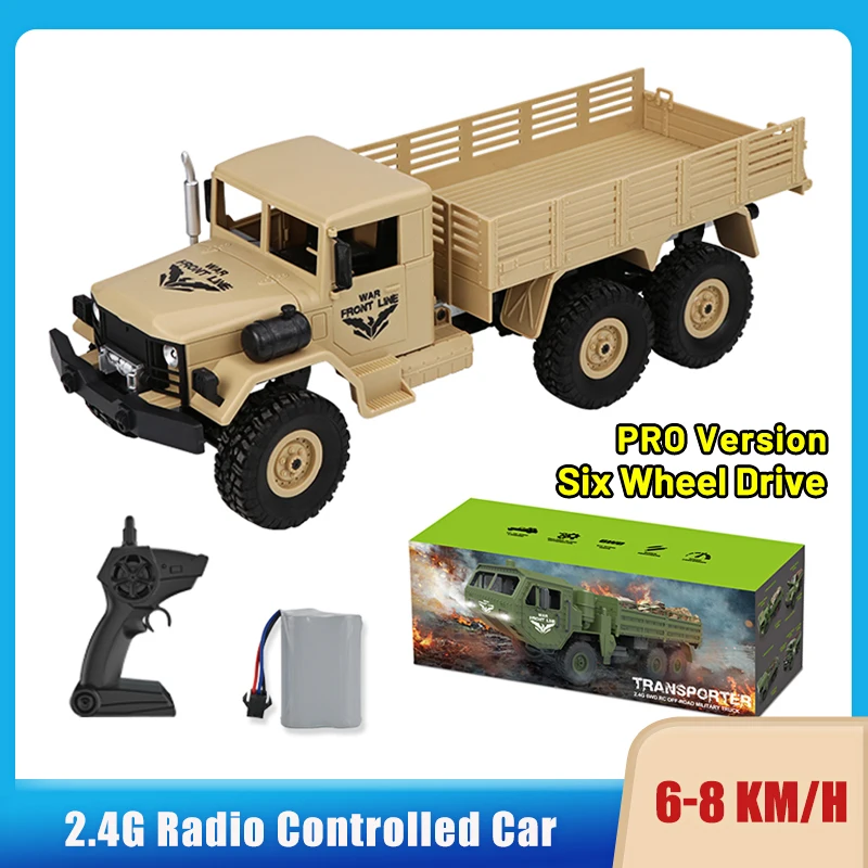 

Second Generation 2.4G 6WD RC Car Off Road Remote Control Military Truck Climbing Vehicle Toys for Kids Adults Boy Birthday Gift