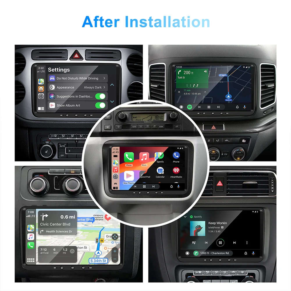 ユニバーサルカーステレオ,Android 11,CarPlay,本体,Bluetooth, FMラジオ,GPS,VWパサート,ゴルフmk5,mk6,ジェッタ,t5,eos,ポロ,9インチ用