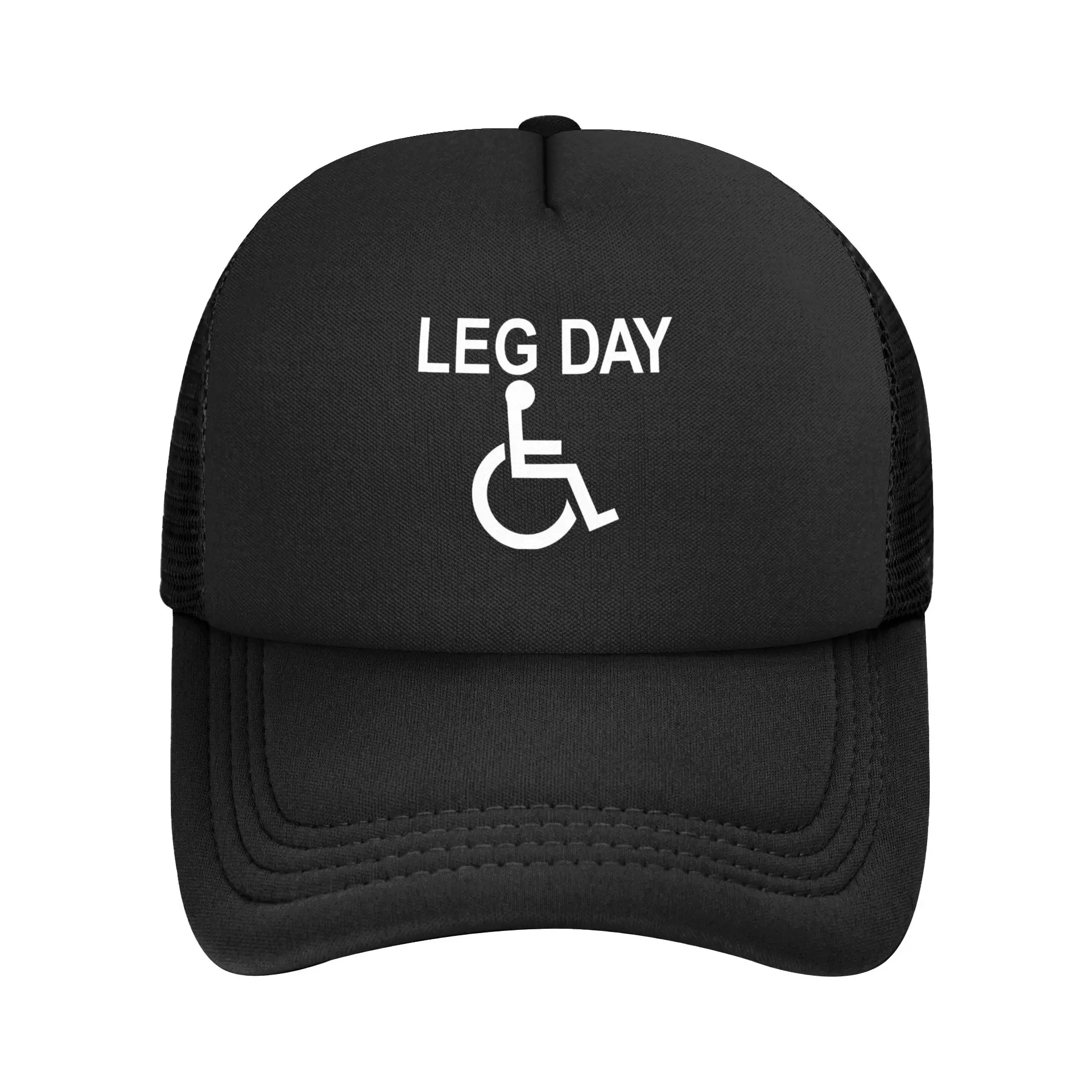 Handicapped Leg Day  Trucker Cap Unisex  Hat Sun Caps Sports Cap Adjustable Polyester Mesh Baseball Caps Autumn