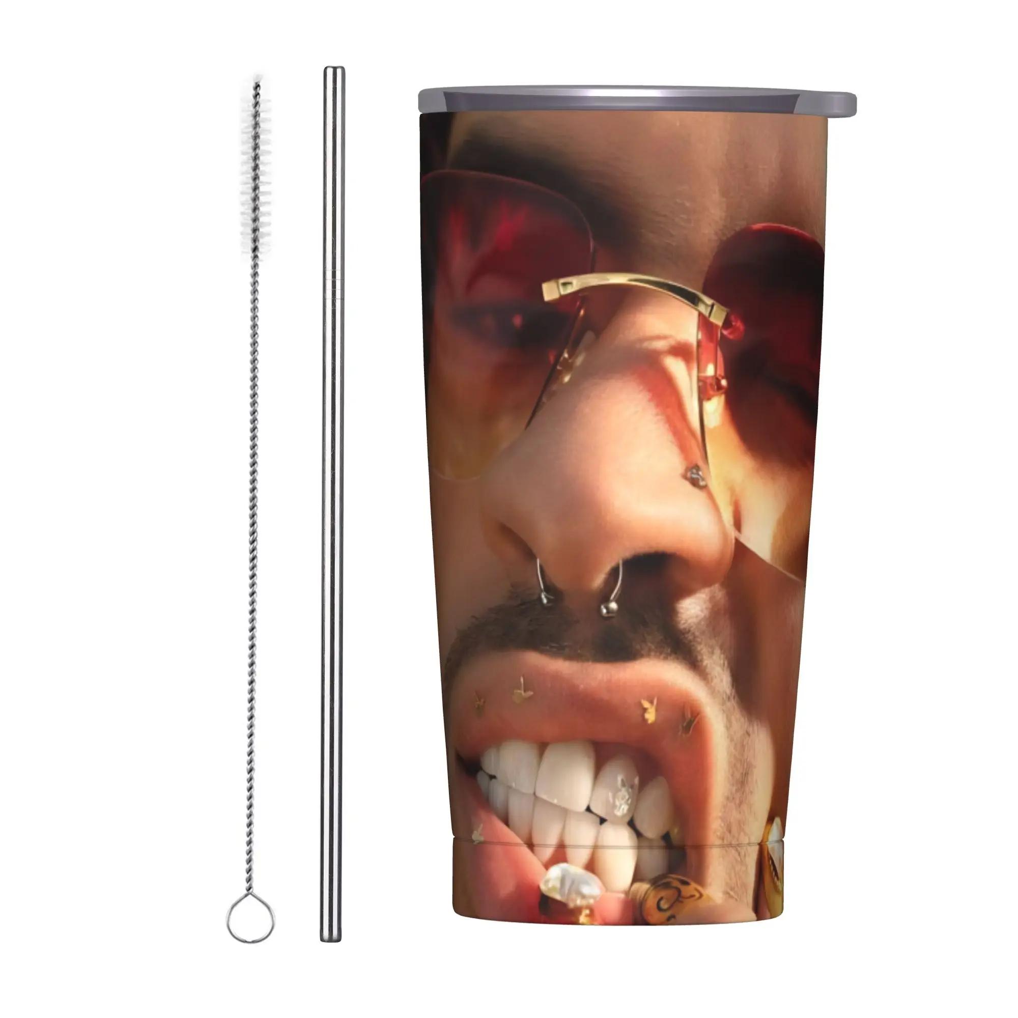 Bad Bunny DTMF Tour 2026 Insulated Tumbler with Lid  Vacuum Coffee Mugs Double Wall Car Bottle Cup 20oz