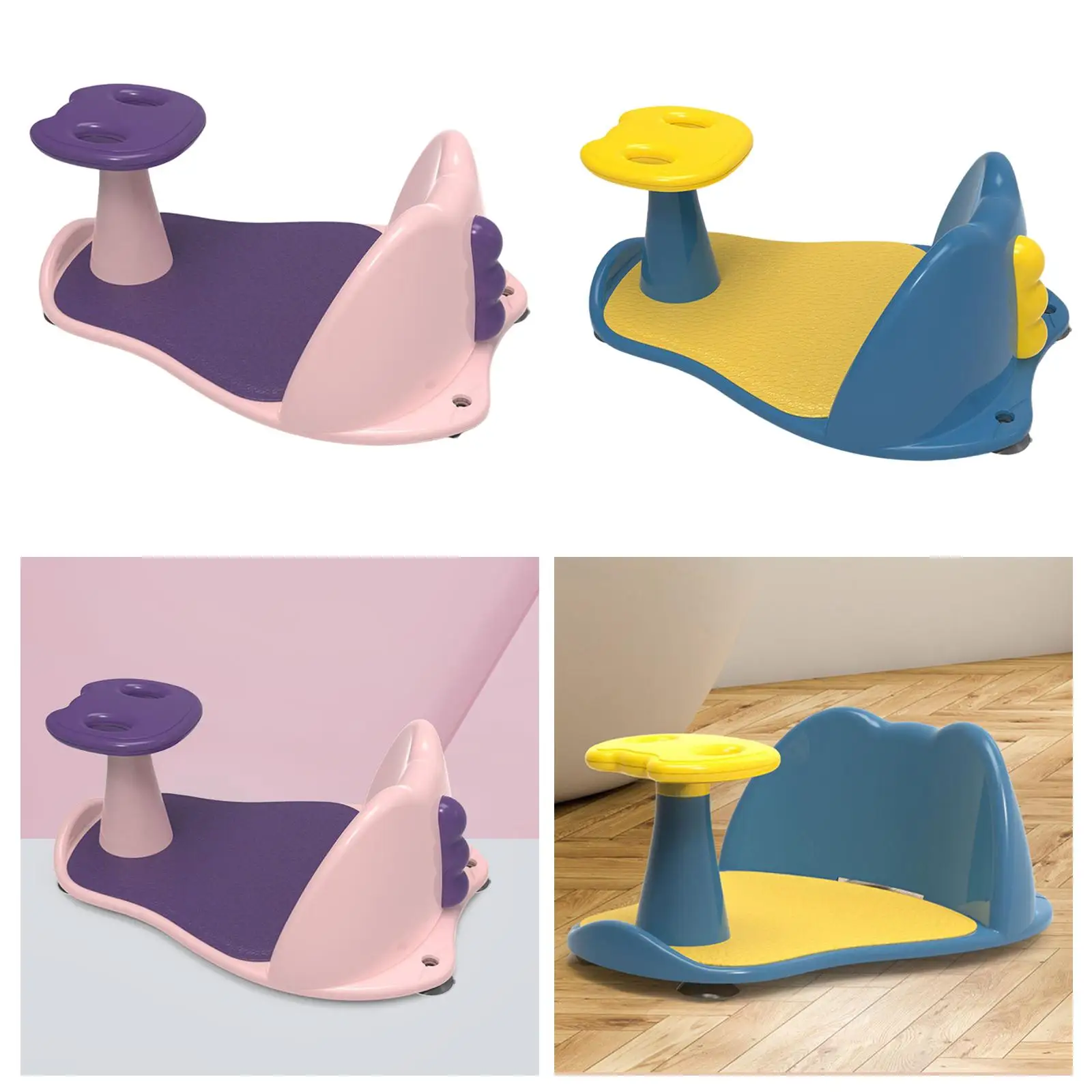 Contoured Seat Open-Side Drain Holes Seat Tub Bathtub Seat for Babies Sit-Up Bathing in the Sink Counter