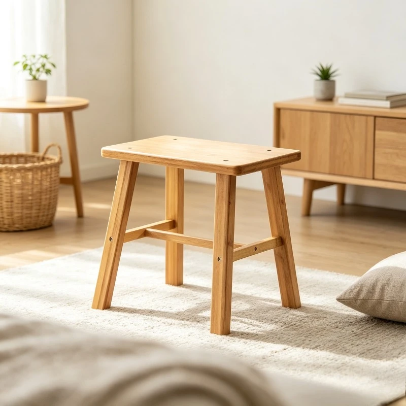Foldable Low Stool, Versatile Shoe Changing Bench for Entryway, Round Coffee Table Ottoman, Creative Home Footrest Seat