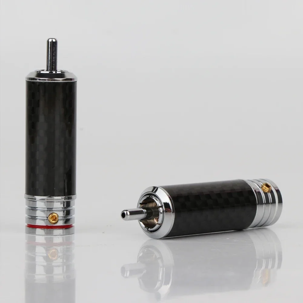 4 шт. R1709 Hi-Fi аудио Performacne с родиевым покрытием разъем RCA непаяемый разъем RCA из углеродного волокна для DIY сигнальный кабель