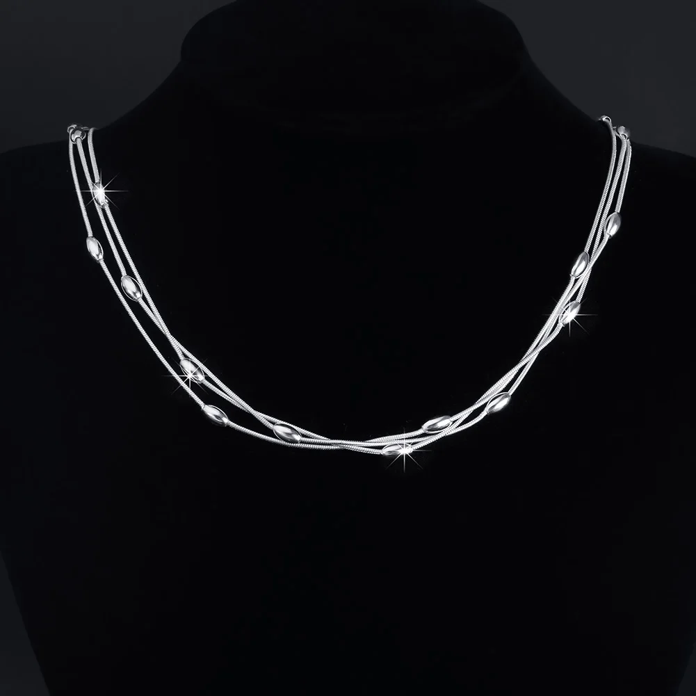 Special Offer Fashion 925 Sterling Silver Pretty Beads Necklace For Women Fashion Trends Jewelry Party Wedding Accessories Gifts