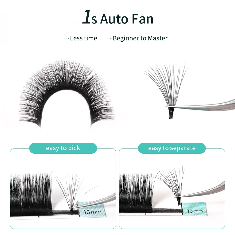 Nieuwe Collectie DIY Plat Haar Valse Wimpers 8-15 MM W Vorm Mega Volume Gemakkelijk Fan Wimpers Vrouwen bruiloft Beauty Makeup Tools