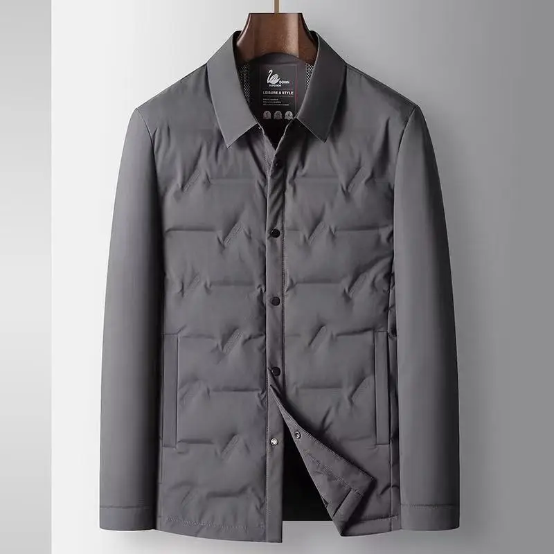 2025 Autumn/Winter New Men's Lightweight Down Jacket with Down Content of 90% and Thick Velvet for Warm Casual Top