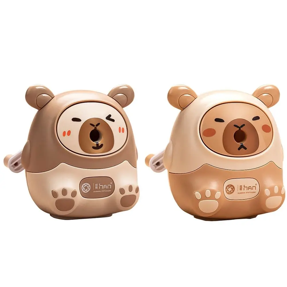 

Hand Crank Capybara Pencil Sharpener Automatically Enters Cartoon Pencil Sharpening Machine Labor-Saving Dust Compartment