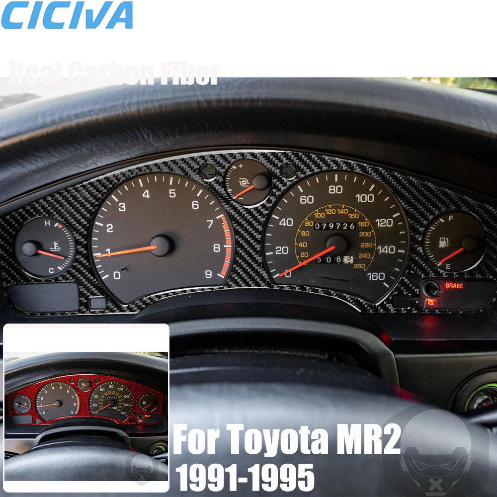 

Real Carbon Fiber Car Accessories Speedometer Trim Decorative Cover Soft Sticker For Toyota MR2 SW20 1991 1992 1993 1994 1995