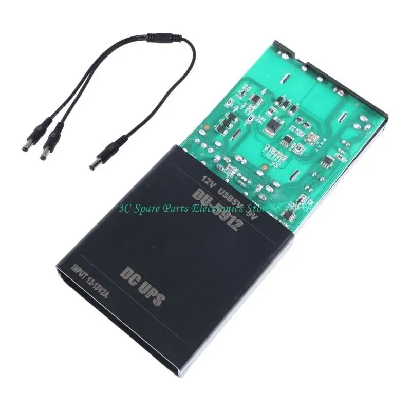 SZ 3Pcs 18650 Power Box with 5.5x2.1mm Power Cable UPS Power Supply Box 5V 9V 12V
