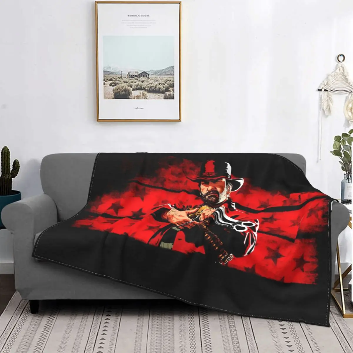 Red Dead Redemptions RDR2 Blanket Velvet All Season West Cowboy Game Breathable Ultra-Soft Throw Blanket Sofa Outdoor Bedspreads