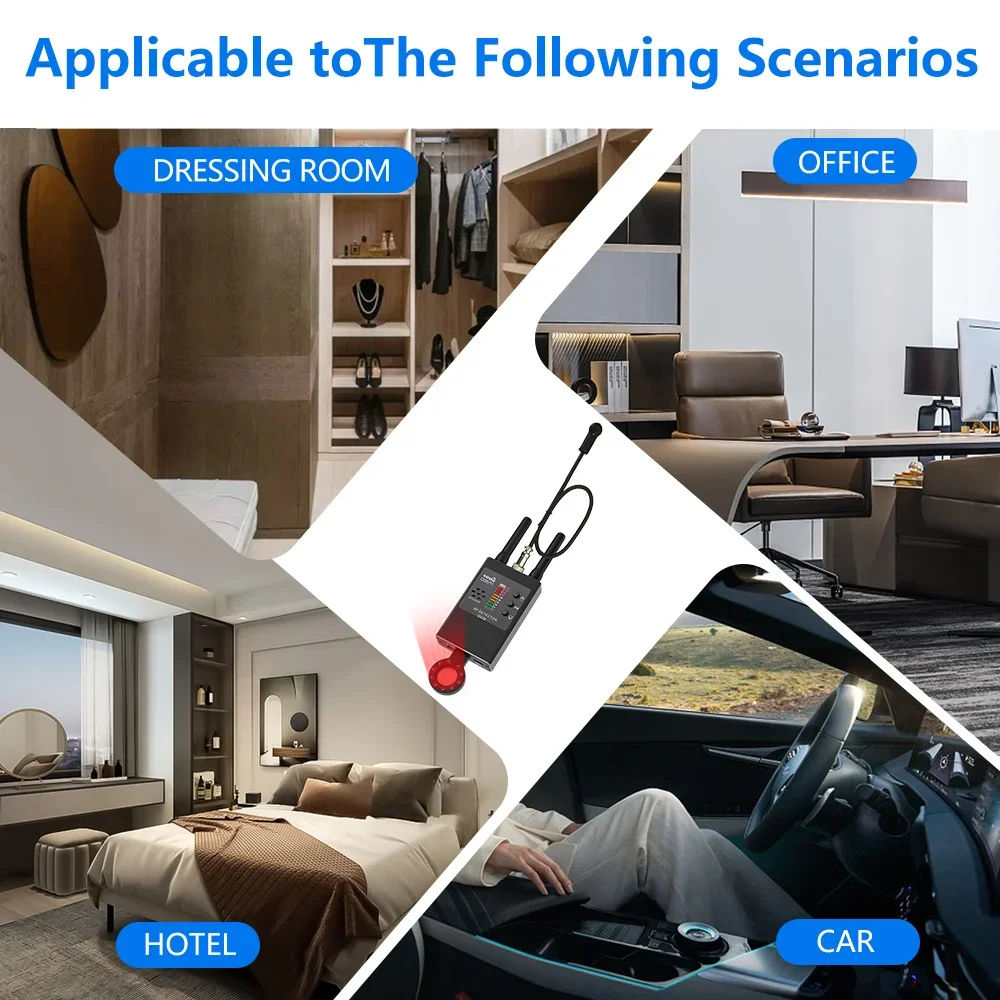 Anti espião sem fio detector de sinal rf bug gsm escuta áudio gps rastreador detecta dispositivos de rádio localizador anti candid câmera scanner