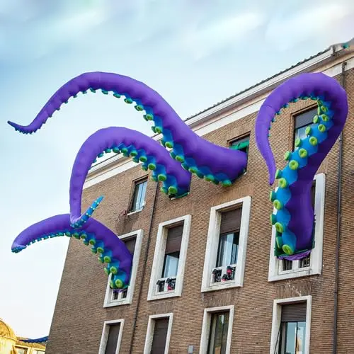 Giant Purple Inflatable Octopus Tentacle,Blow Up Outdoor Halloween Yard Decoration Inflatable Octopus Arm with Built-in Air