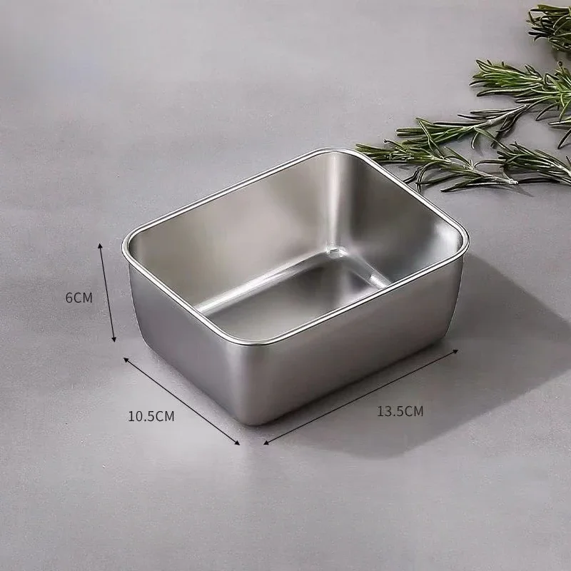 New Food Grade Stainless Steel Kimchi Bowl with Lid, Refrigerator Preservation Box, Hot Pot Side Dish Box,Outdoor Picnic Box