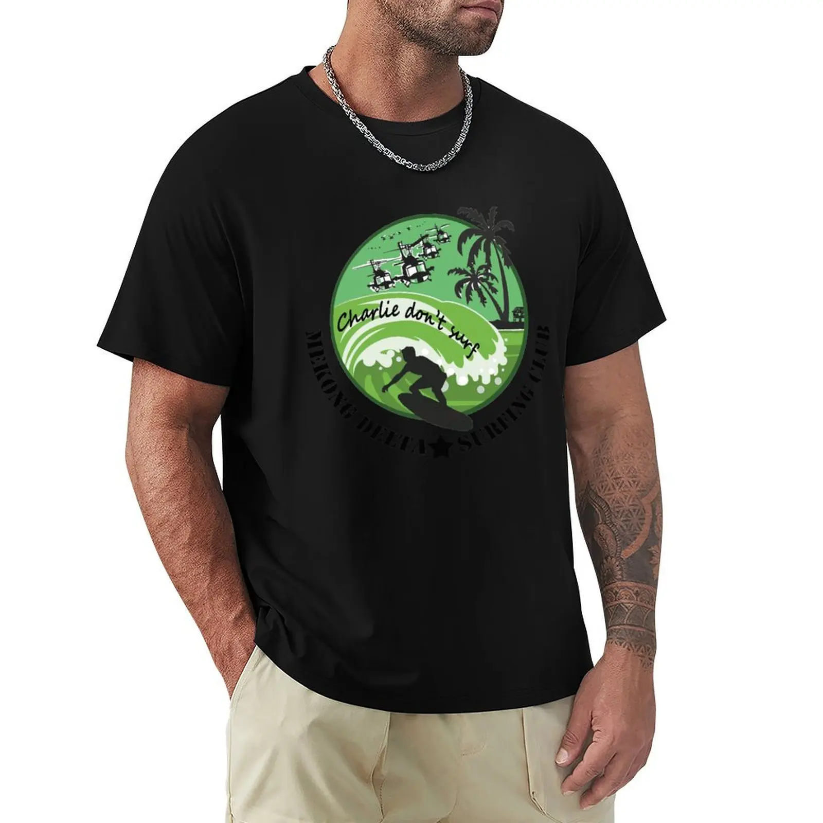 

MEKONG DELTA SURF CLUB (ARMY ISSUE) 2 T-Shirt Basic Solid Tee for Daily Use