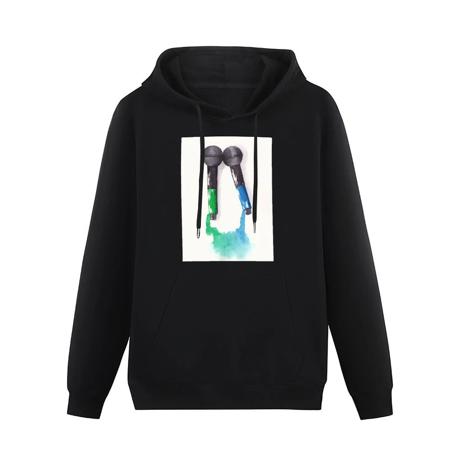 Larrying Mics (Green and Blue) Pullover Hoodie men wear graphic t shirts men korean style clothes new in hoodies & sweat-shirt