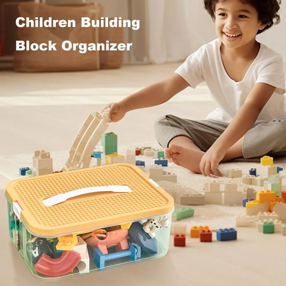 Organizador de juguetes, estuche de almacenamiento de joyas transparente con tapa, múltiples compartimentos para bloques de construcción, caja organizadora de capacidad, dormitorio