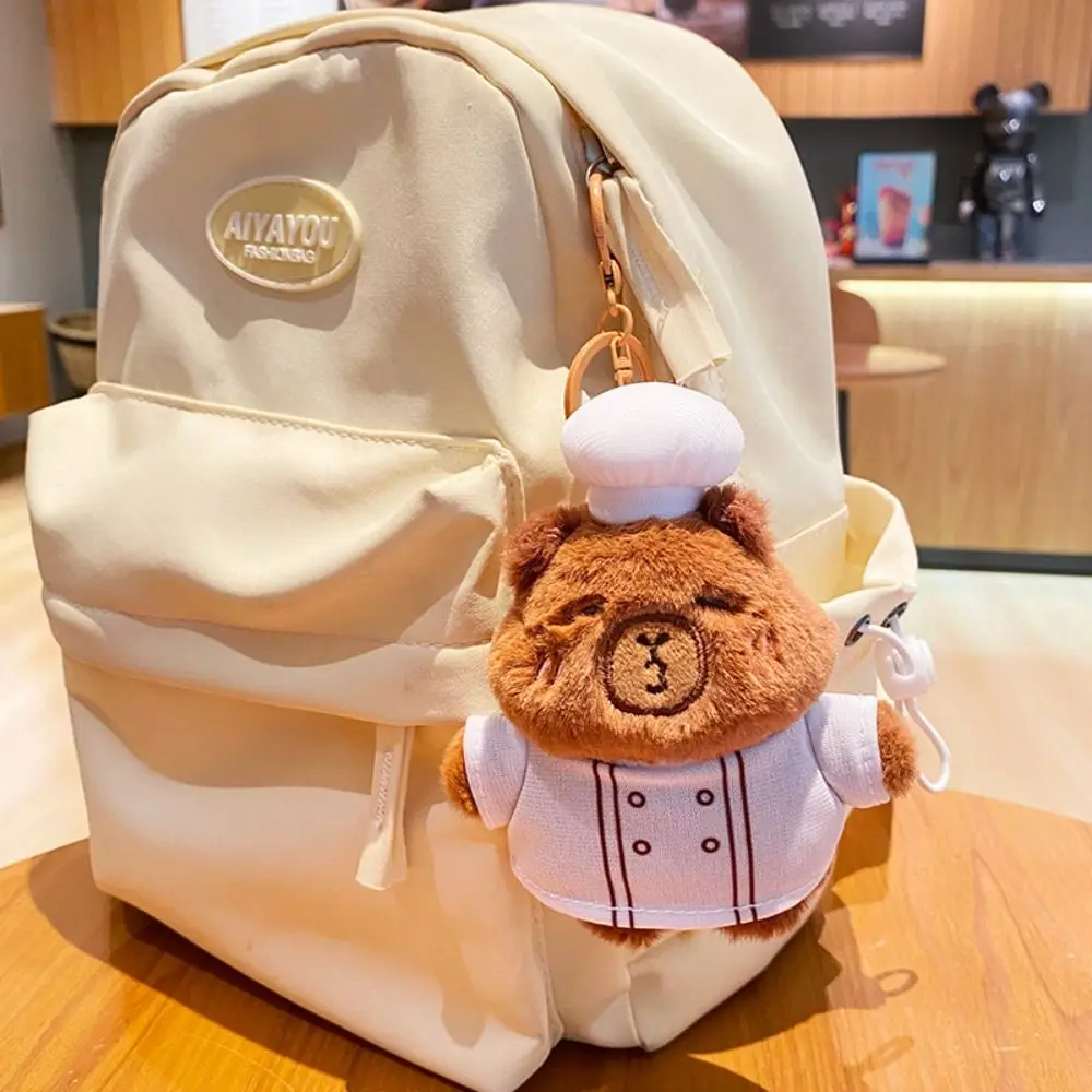 Porte-clés Capybara, uniforme mignon, vêtements créatifs, poupée en peluche, pendentif de sac, jouets en peluche de dessin animé, cadeaux