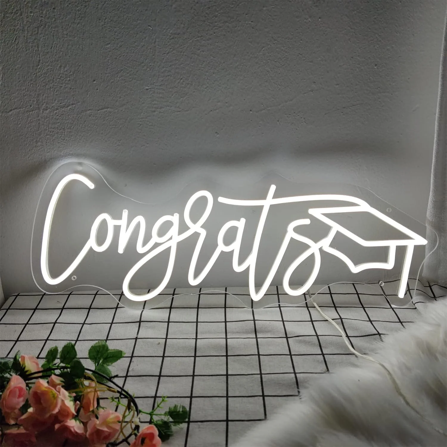 Congrats Grad Neon Signs for Wall Decor,Led Light Sign for PROM night Party,Prom,Home,Wall Room,Decoration,Graduation Christmas