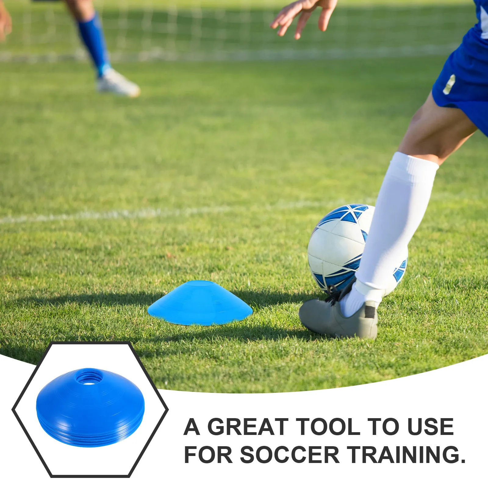 20Pcs Soccer Training Cones Plastic Agility Disc Markers Bright Visible for Football Basketball Drills Portable Sports Equipment