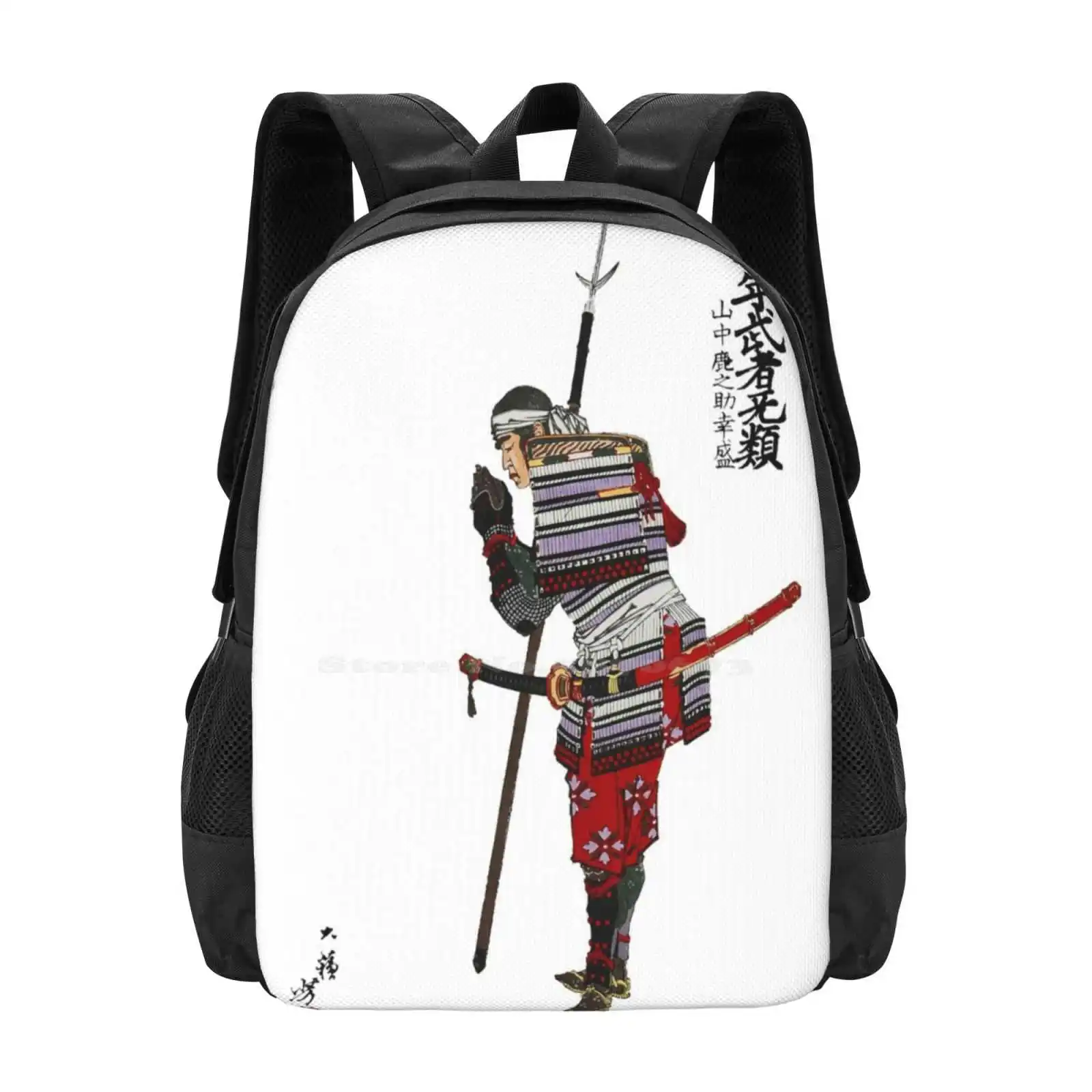 

Yamanaka Shikanosuke Yukimori Praying Hot Sale Schoolbag Backpack Fashion Bags Yamanaka Samurai Ukiyoe Miyamoto Kendo Iaido