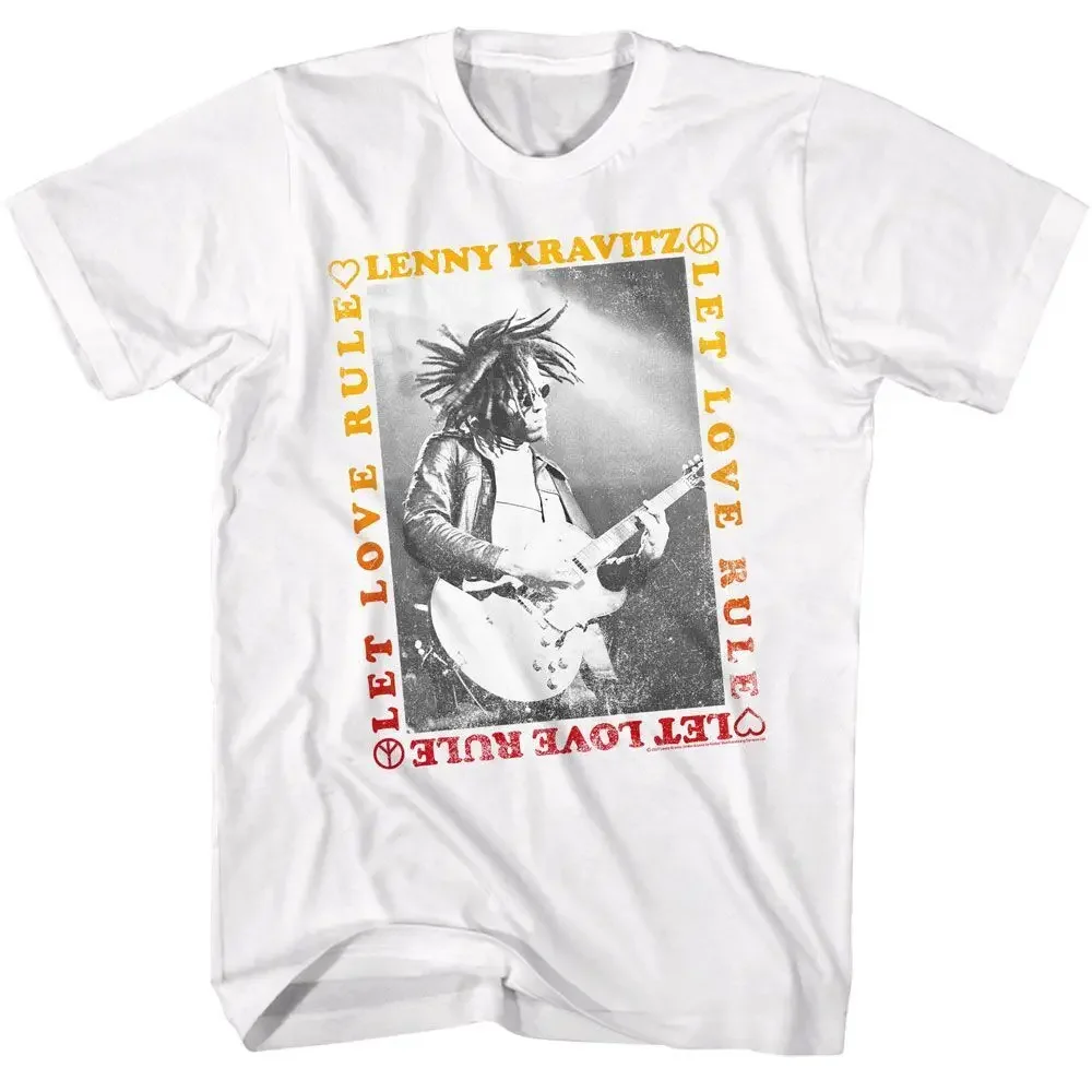 Lenny Kravitz Let Love Rule Border White Music T Shirt