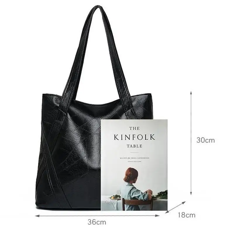 Women Fashion Vintage Soft Pu Leather Handbag Female High Quality Luxury Shoulder Bag Ladies Casual Large Capacity Tote Bag 2023