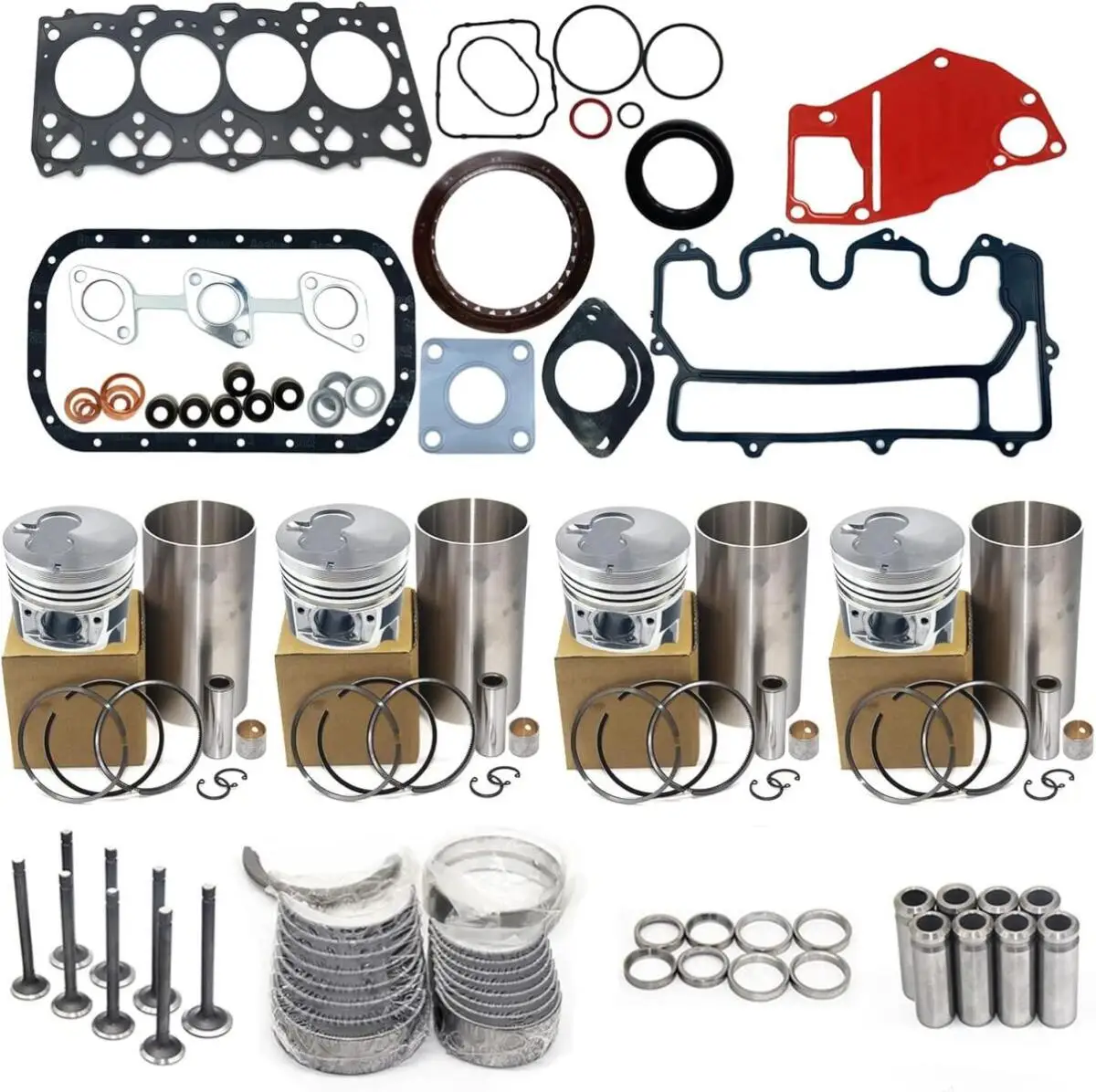 

Комплект для капитального ремонта XCWoOshop 4LE1: поршень 8-97257876-0, комплект гильз с прокладками, замена для двигателя Isuzu 4LE1, комплект для восстановления двигателя Joh