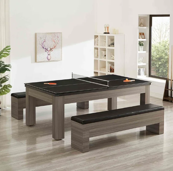 

2026 Cheap 7FT Multi Function Game MDF 3 in 1 Pool Billiard Table With Benches
