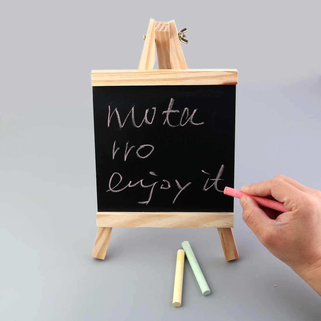 6" Chalk Blackboard with Wood Stands Message Label Board Large Small Message Chalkboard Wedding Party Decor Ornaments Memo Props