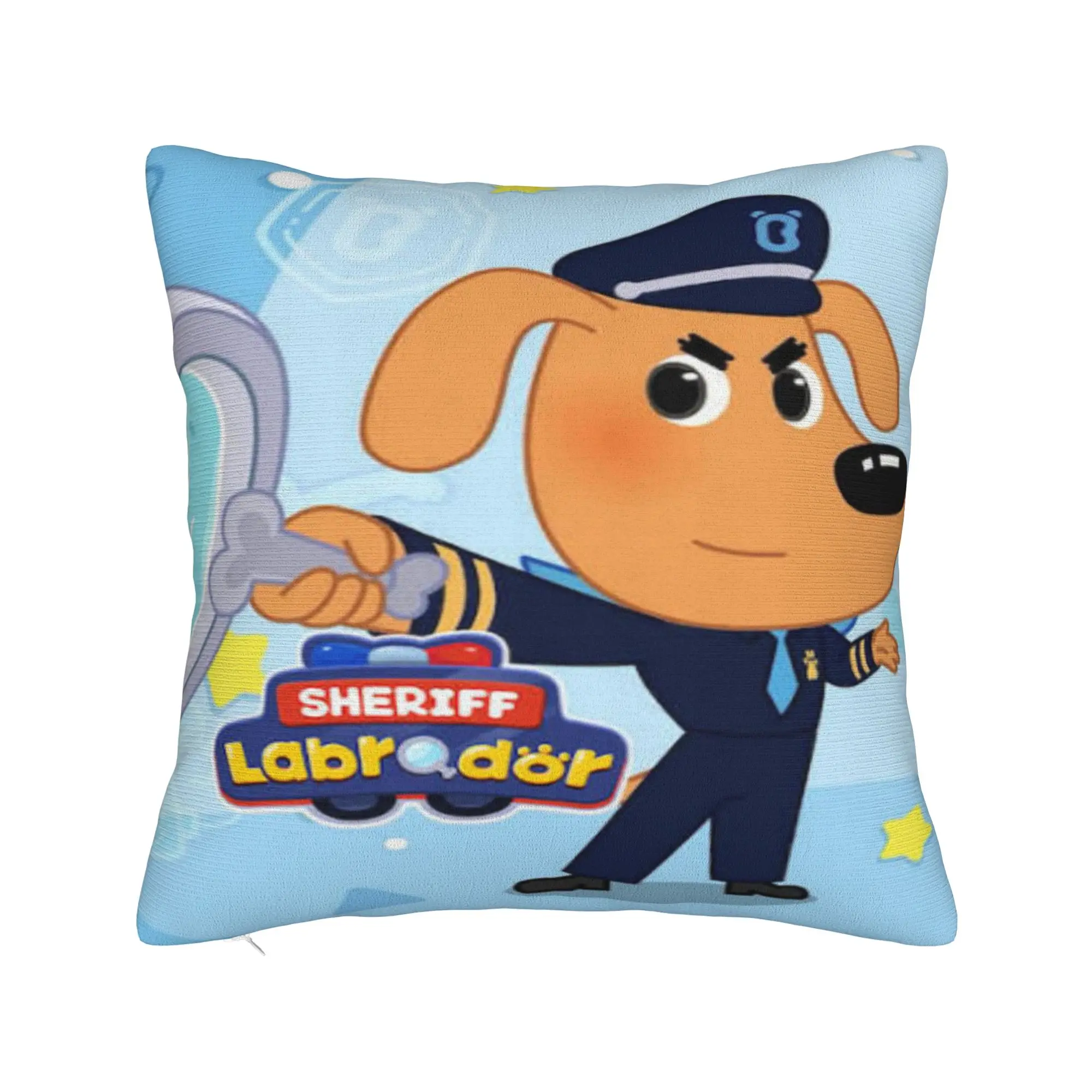 Safety Sheriff Labrador  Printing Pillowcase Cushion Cover  Pillow Covers Y2K Seater Decor Square Multi Size