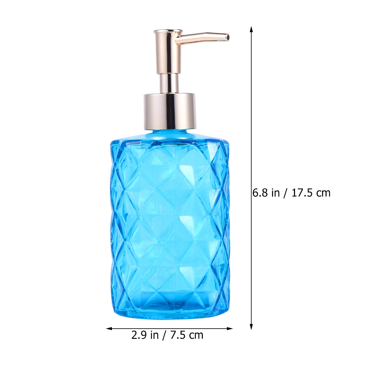 

Press Empty Glass Bottle Blue Lotion Container for Shower Gel Shampoo Bathroom Home Portable Travel Use