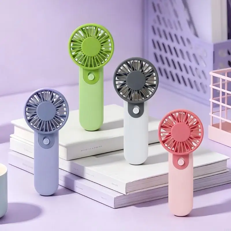 Compact LR03 Battery Powered Fan Single Button Control Handheld Fan For Kids Adults Travel Indoor Outdoor F19E