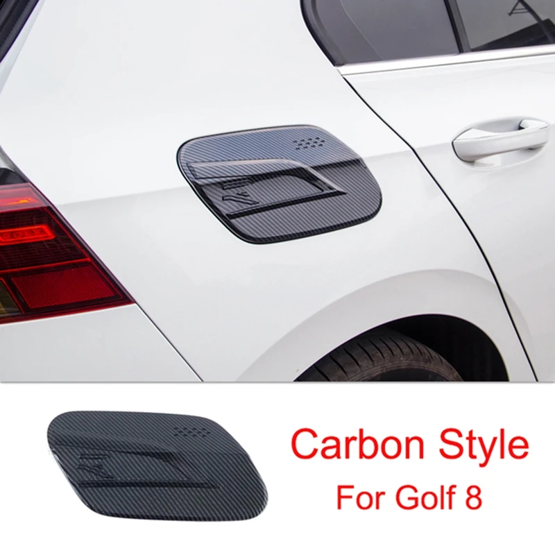 Carbon Fiber Car Oil Fuel Tank Gas Cap Cover Trim Sticker For- Golf 8 MK8 Accessories 2020 2021