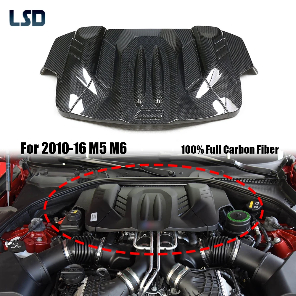 

For BMW 2010-16 M Series F10 M5 F06 F12 F13 M6 Real Dry Full Carbon Fiber Engine Cover Inner Engine Bonnet Hood Cover