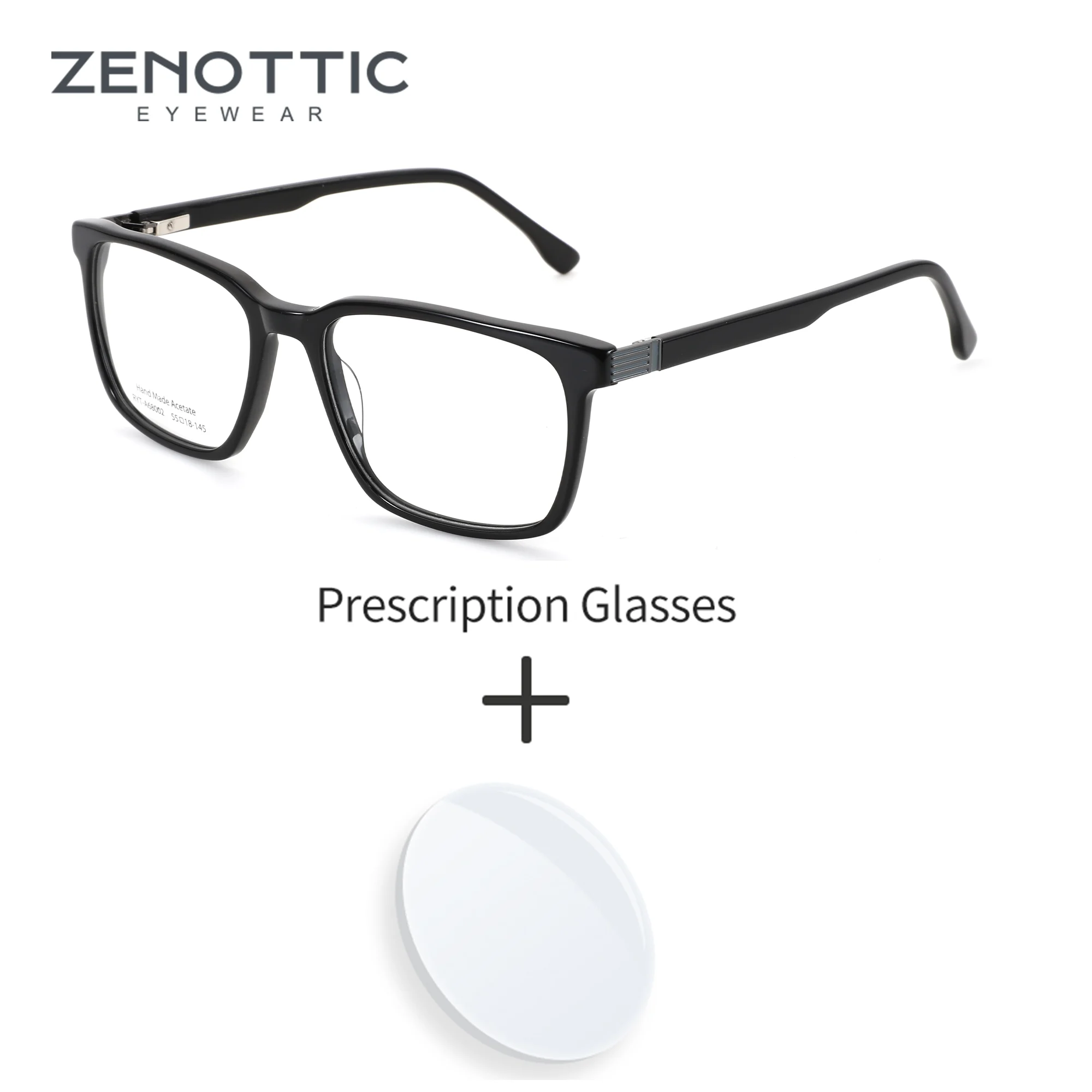 

ZENOTTIC M размер ручной работы ацетатные квадратные оптические линзы с рецептурными фотохромными очками для близорукости мужские прогрессивные линзы
