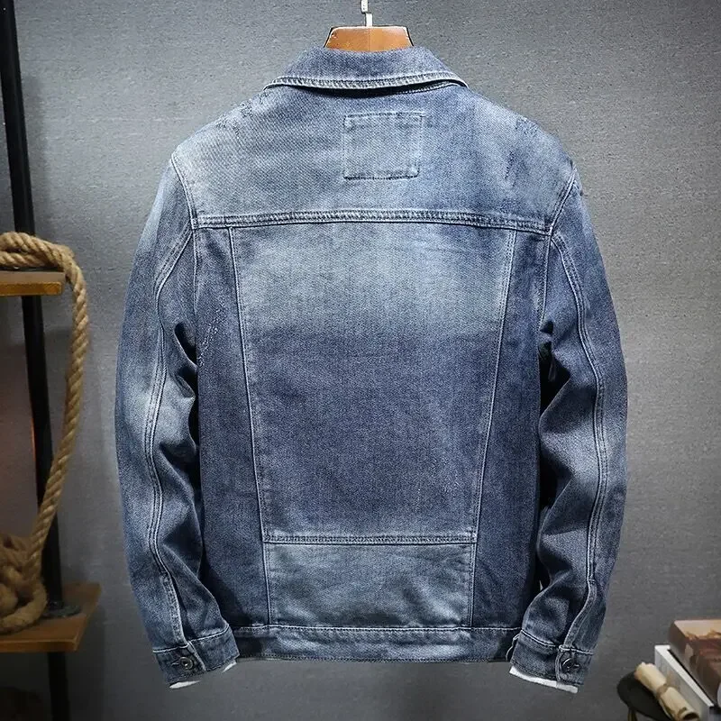 Spring Autumn New Cowboy Luxury Cardigan Denim Harajuku Fashion Korean Style Clothes Casual Cowboy Loose Coat Motorcycle Jacket