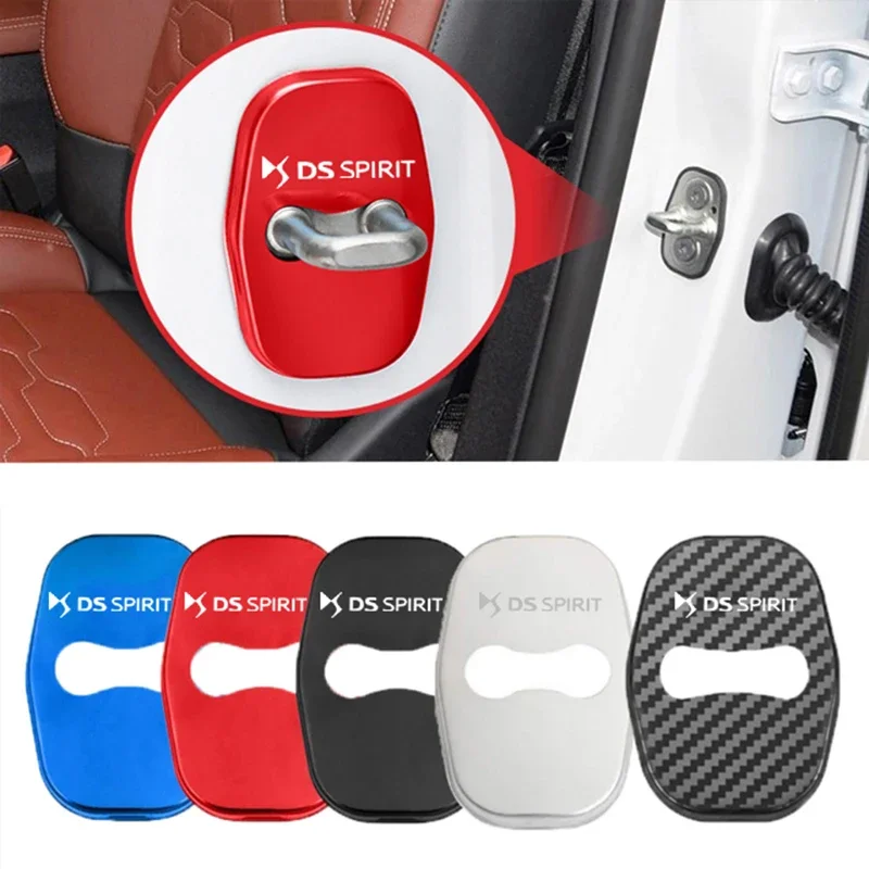 4PCS Car Door Lock Covers Stainless Steel Rust Protective Case For Citroen DS Spirit Badge C4 C3 VTS DS3 Xsara Aircross Celysee