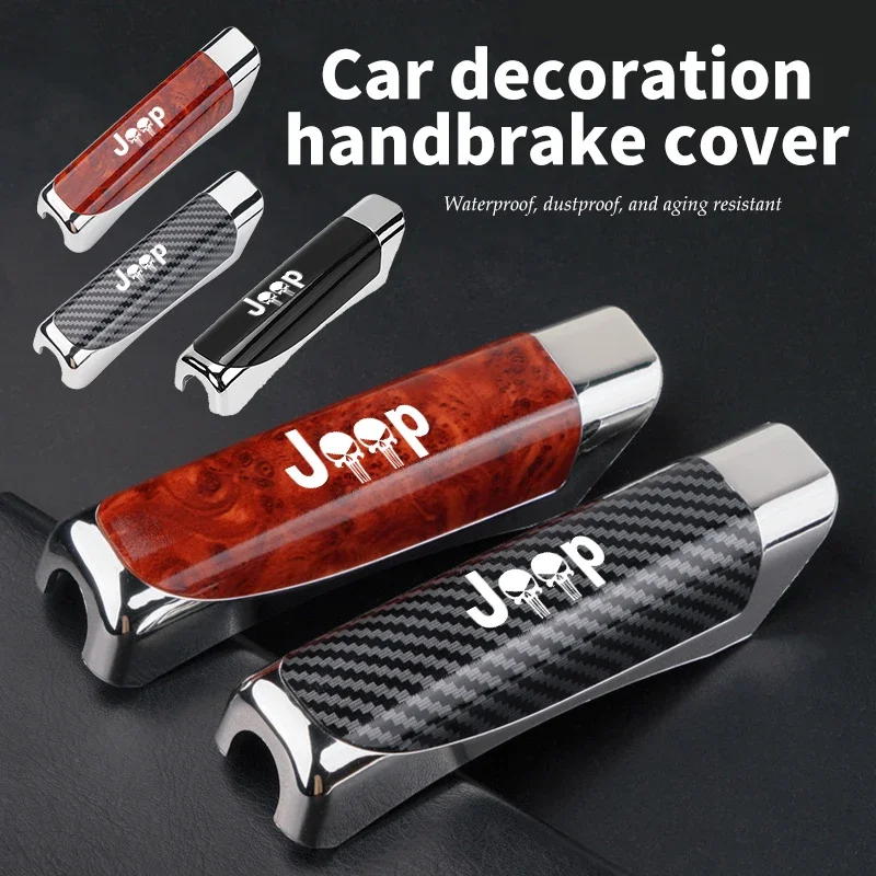 

Car Handbrake Cover Carbon Fiber Parking Brake Grip Interior Decoration Accessories For Jeep Wrangler Cherokee Renegade