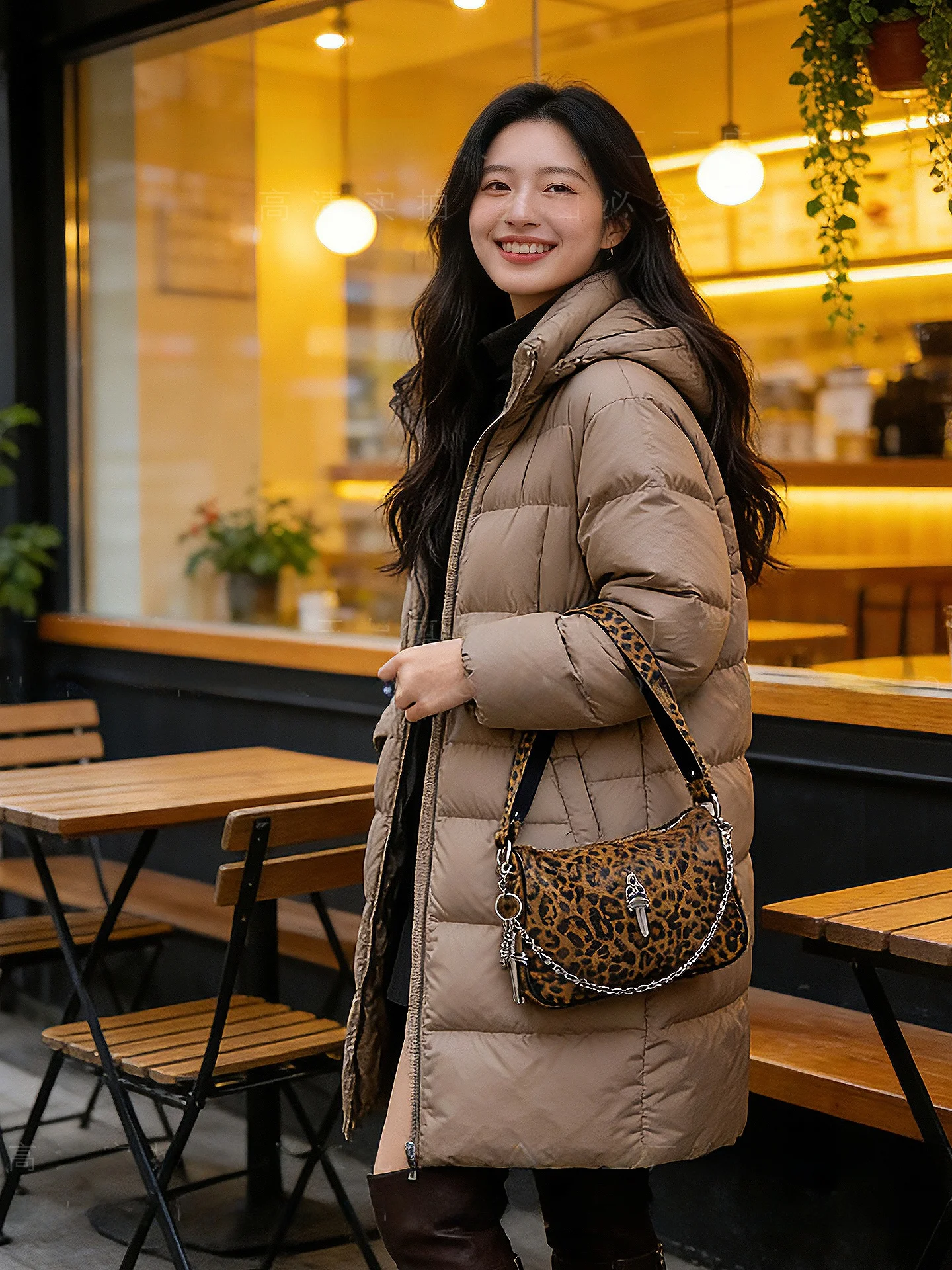 

Yuxin Leopard Print Leather Bag Women's Large Sword Chien Blo Handbag Faionable Soft Handbag Square ape Underarm Bag