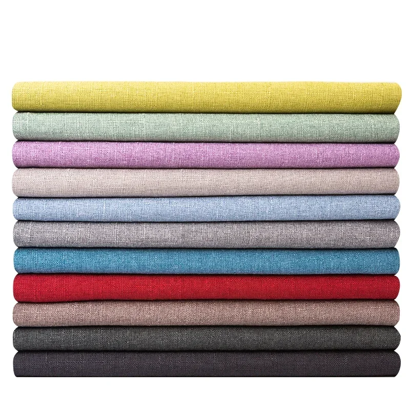 

Sofa Fabric Slub Cotton Linen Thick Table Cloth Solid Color Canvas Old Coarse Curtain Head Home Textile Sewing Material