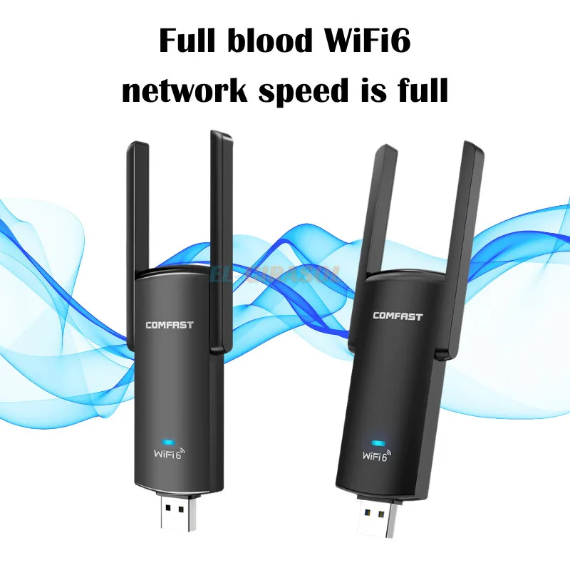 COMFAST CF-953AX Wifi6 USB Adapter Wireless Network Card Receiver Gigabit Dual-Band USB3.0 1800Mbps 2.4G/5.8GHZ