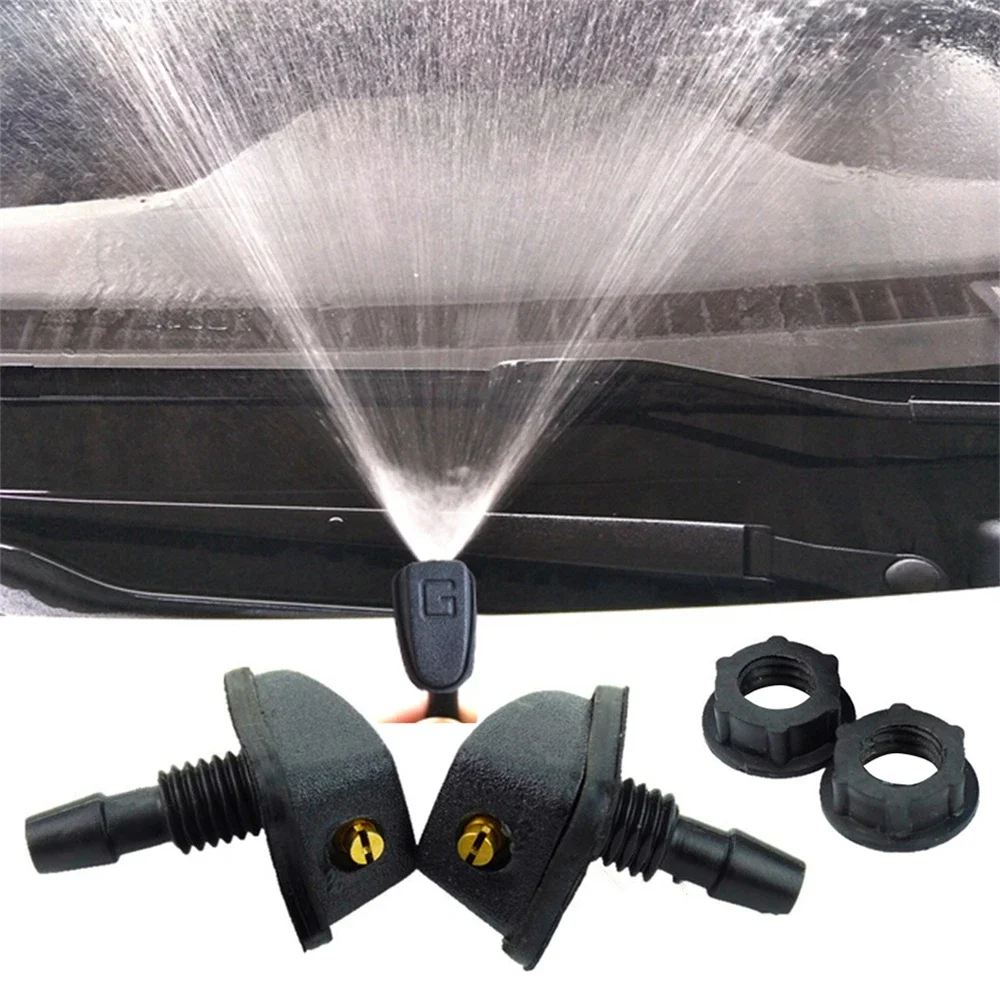 2 Pcs Universal Adjustment Car Front Windshield Wiper Nozzle Jet Sprayer Kits Sprinkler Water Fan Spout Washer Outlet