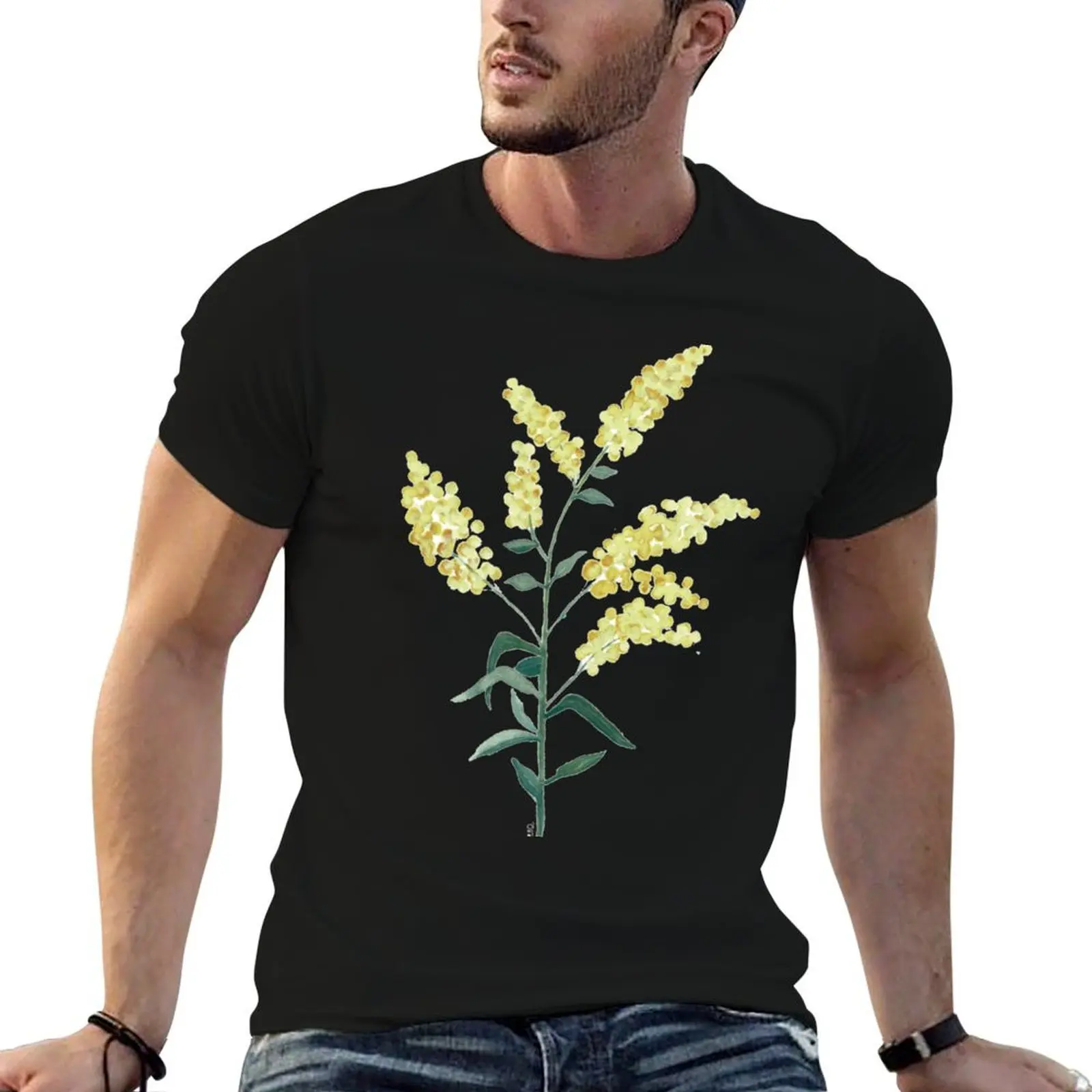 

Wattle tree branch T-Shirt man t shirts graphic cotton tshirt 100% T-Shirt