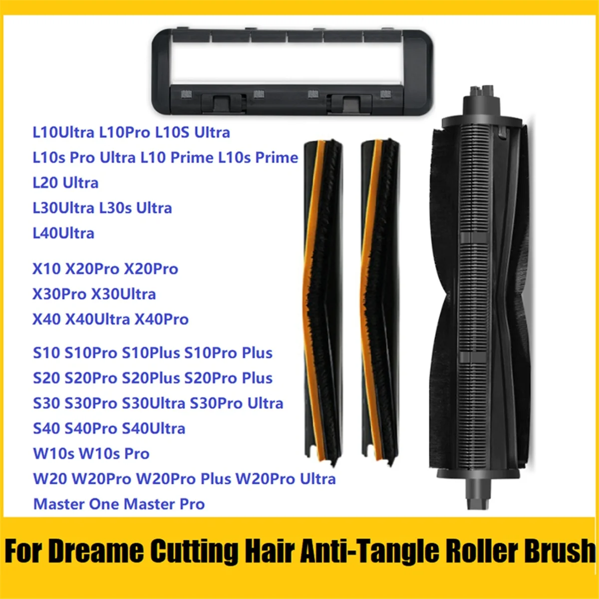 For Dreame X40/X30/X20/X10/S30/S20/S10 Series Cutting Hair Anti-Tangle Roller Brush Scrape Strip Vaccum Attachment-Furlan