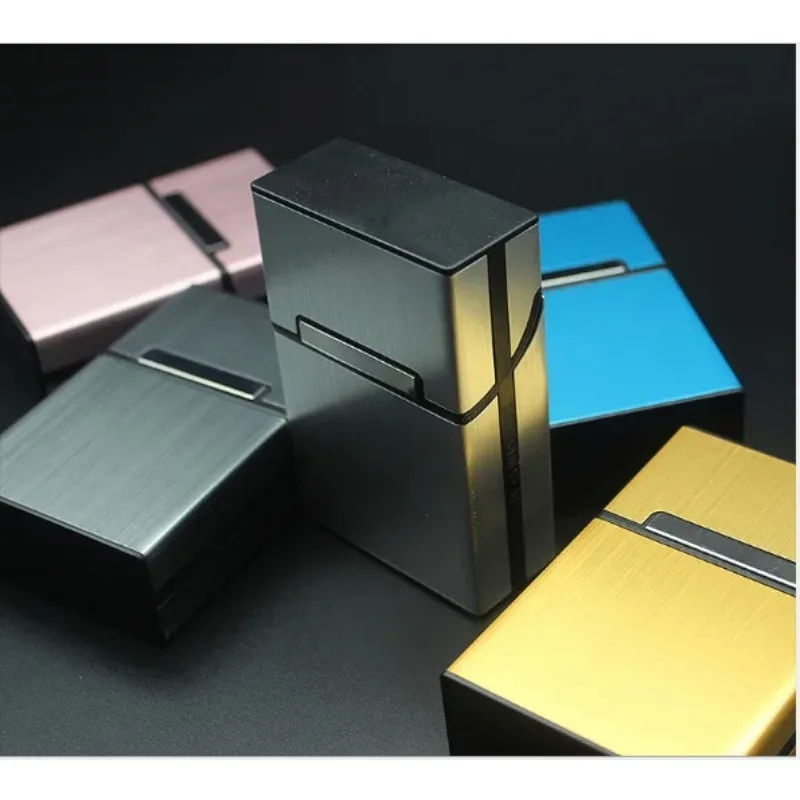 

1Pc Aluminium Cigarette Case Pocket Tobacco Holder Cigarette Storage Box Cigarette Container Smoking Accessories