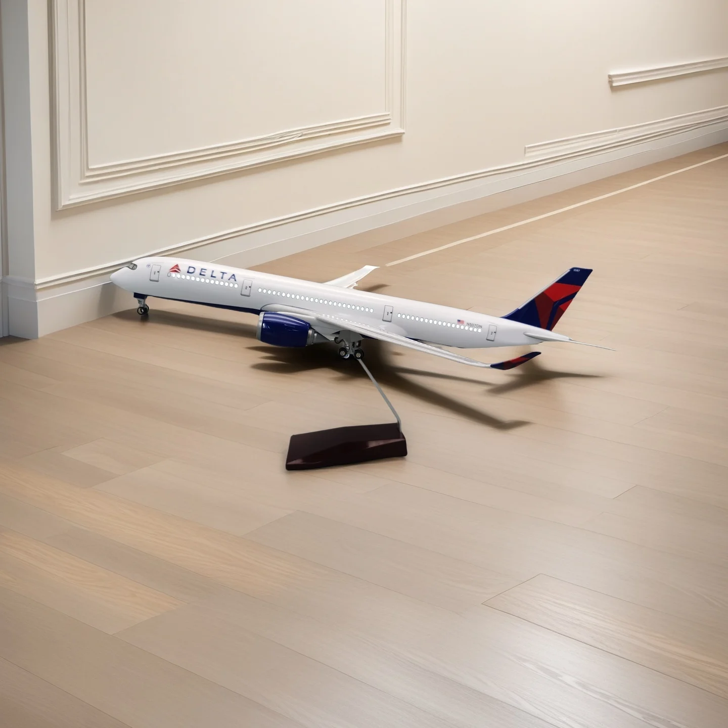 

1/142 Scale 47CM Airplane A350 Delta Airline Airplane Model Toy with Wheel Landing Gear Miniature Plane for Collectible Souvenir