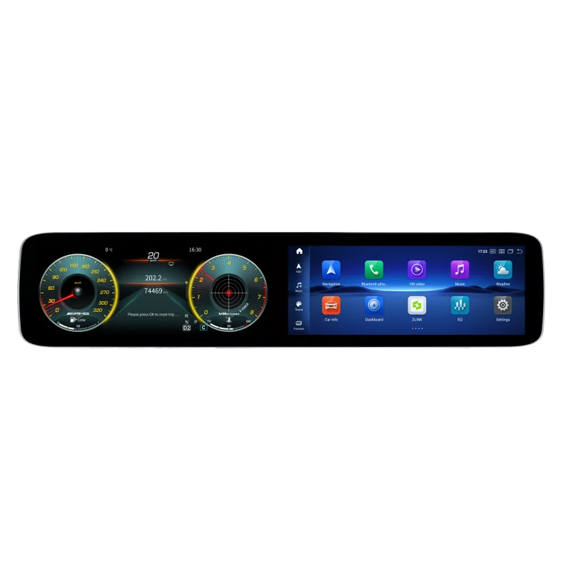 

Мультимедийный проигрыватель 3615 с двумя экранами, CarPlay, Android Auto, GPS-навигацией, автомобильным радио, цифровым одометром, экраном скорости и Bluetooth 5.1