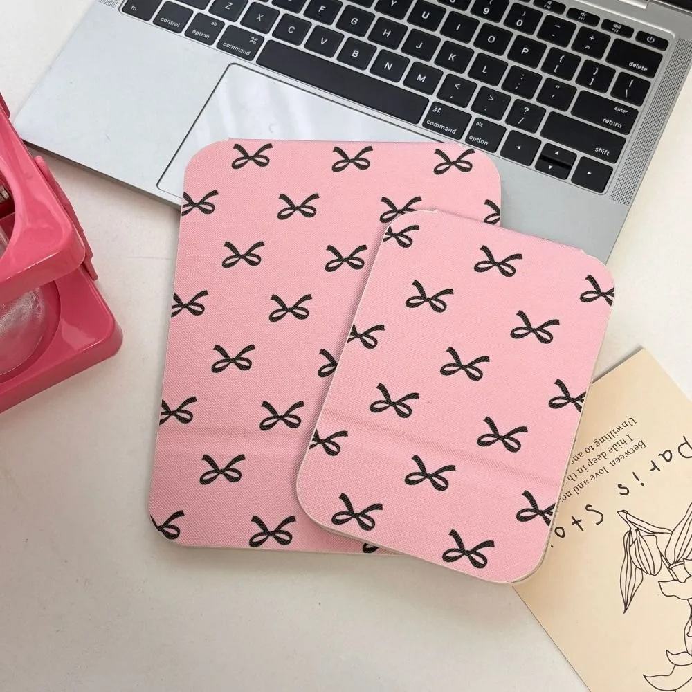 

Pu Leather Desktop Stand Mirror Pink Bow Compact Cosmetic Mirror Fold Makeup Mirror Light Weight Folding Pocket Make-up Mirror