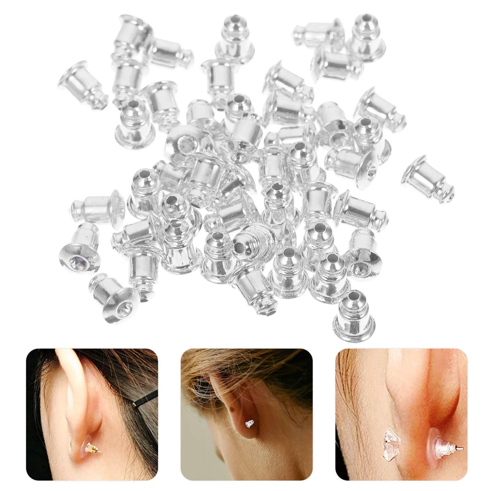 

50pcs Copper Backs Diy Accessories Antislip Stoppers For Studs Hook Earrings Replacement Heavy Support Durable Earring Making